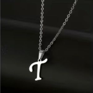 Stainless Steel Initial Letter Pendant Necklace. New! Various Initials Available